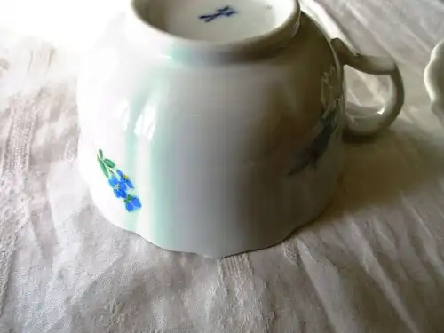 Meissen Kaffee Tee Gedeck Tasse Teller Blume 1. Wahl  (5)