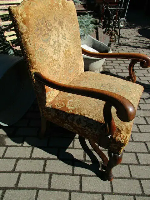 Alter Stuhl Armlehnstuhl  Eiche Jugendstil um 1910 1