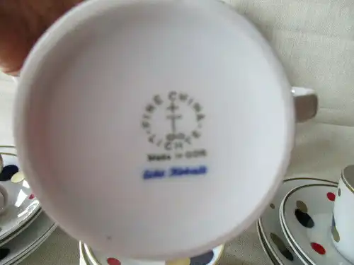 Lichte Kaffeeservice Teeservice Echt Kobalt 22 tlg. schönes DDR Design
