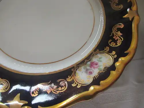 Reichenbach Kaffeeservice Teeservice Echt Kobalt Barock Gold Rose 21 tlg.