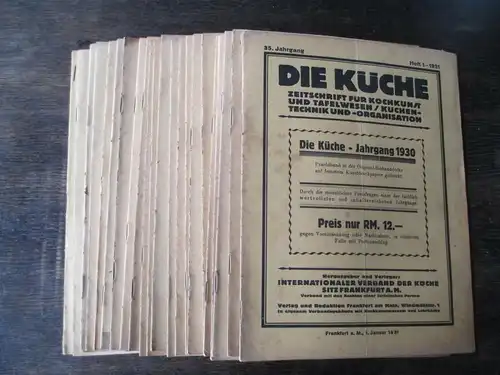 Die Küche Zeitschrift Kochkunst/ Technik/Organisation 1931,  23 Hefte