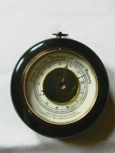Altes Barometer Wetterstation Art Deco um 1930 Optiker Schrader Leipzig