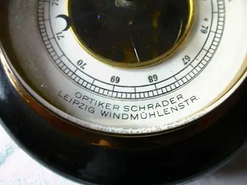 Altes Barometer Wetterstation Art Deco um 1930 Optiker Schrader Leipzig