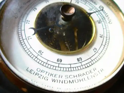 Altes Barometer Wetterstation Art Deco um 1930 Optiker Schrader Leipzig