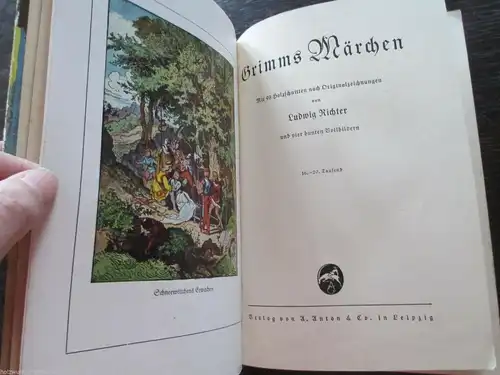 Grimms Märchen mit 98 Holzschnitten n. Originalzeichnungen Ludwig Richter 1948