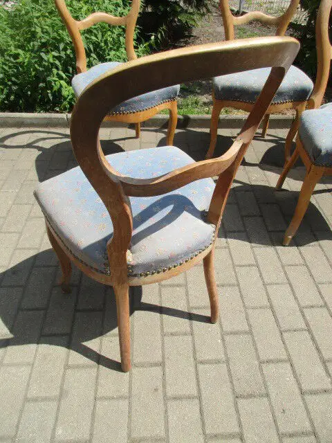 5 schöne alte Biedermeier Stühle Stuhl Weichholz 5
