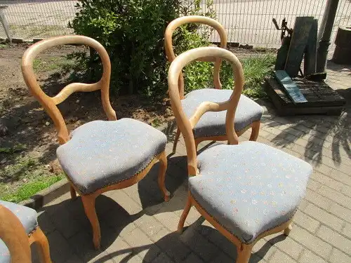 5 schöne alte Biedermeier Stühle Stuhl Weichholz