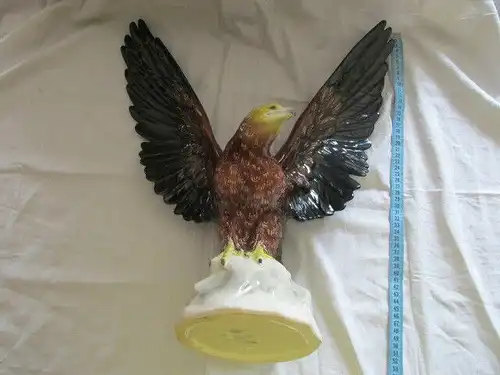 XXL Porzellan Figur Adler Thüringen Katzhütte 47 cm x 47 cm