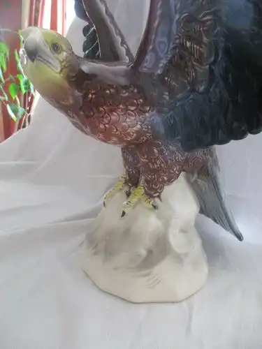 XXL Porzellan Figur Adler Thüringen Katzhütte 47 cm x 47 cm