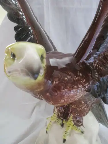 XXL Porzellan Figur Adler Thüringen Katzhütte 47 cm x 47 cm