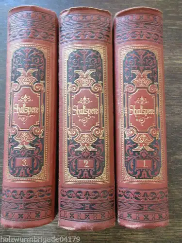 William Shakspere`s Shakesperes sämmtliche dramatische Werke 3 Bände um 1890