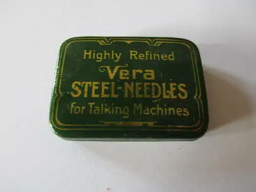 Seltene alte Grammophon Nadeln Highly Refined VERA Steel Needles Original Dose