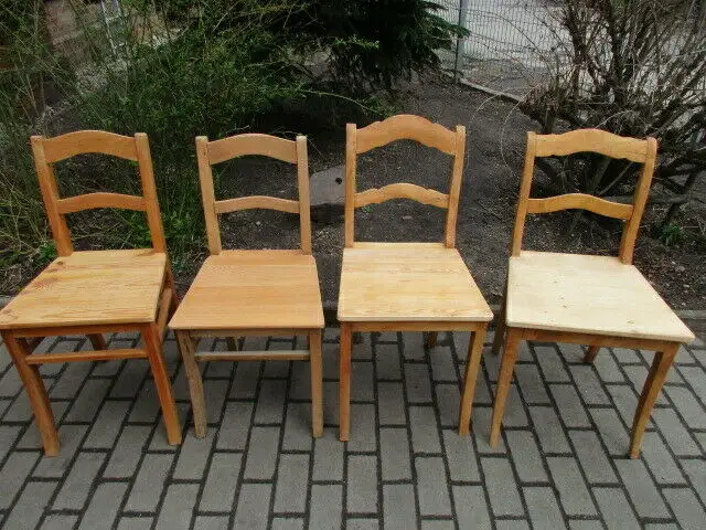 4 alte Stühle Jugendstil um 1900 Holz  Nr. 1 0