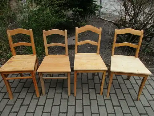 4 alte Stühle Jugendstil um 1900 Holz  Nr. 1