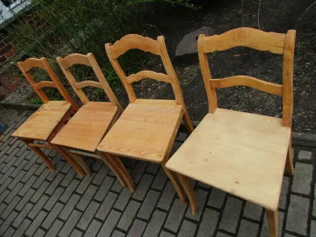 4 alte Stühle Jugendstil um 1900 Holz  Nr. 1 1