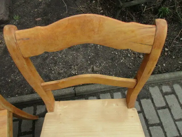 4 alte Stühle Jugendstil um 1900 Holz  Nr. 1 3