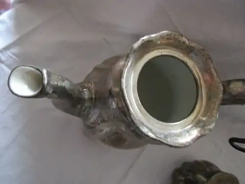 WMF Silberporzellan Kaffeekanne Teekanne Sahnekännchen Zuckerdose Art Deco