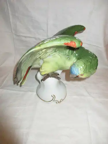 Rosenthal seltener grüner Papagei Entwurf T. Kärner Modell 210 d