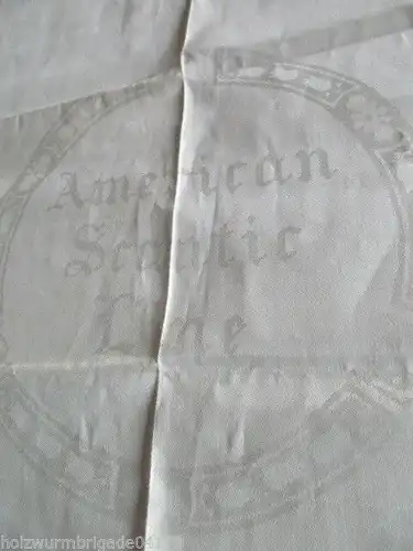 seltenes altes Tischtuch Tafeltuch Leinen Motiv American Scandic Line um 1910