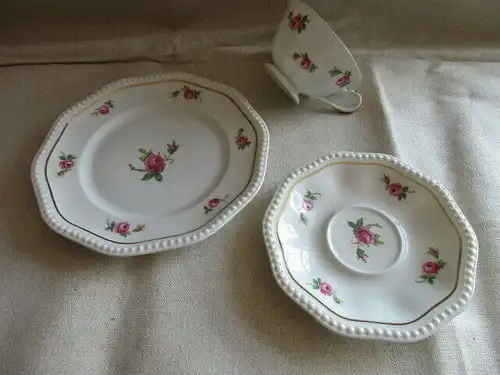 Rosenthal alte Sammeltasse Sammelgedeck Perlrand Rose