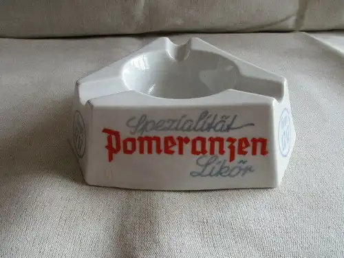 Porzellan Aschenbecher F. W. Ulrich Likörfabrik Unterweißbach Werbung