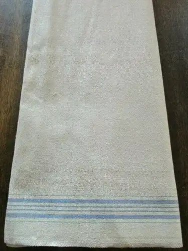 Altes Leinen Rolltuch Mangeltuch blaue Streifen ca. 240 x 90 cm (2)