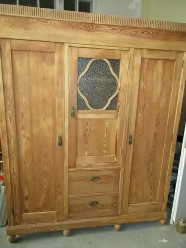 Kleiderschrank Dielenschrank Schrank Jugendstil um 1910 Weichholz Zerleger