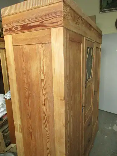 Kleiderschrank Dielenschrank Schrank Jugendstil um 1910 Weichholz Zerleger