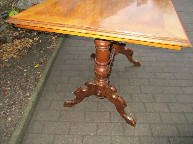 Alter Tisch Gründerzeit Nussbaum um 1890 6