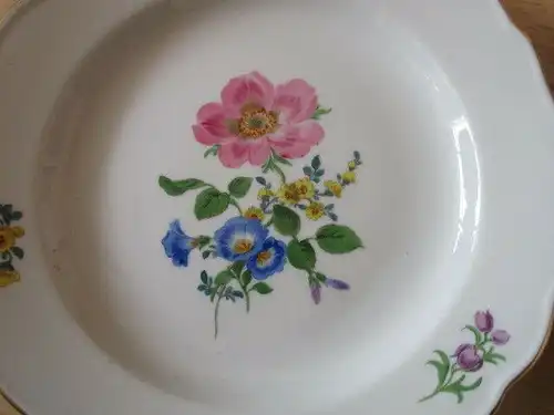 Meissen altes Kaffeegedeck Gedeck Blume 3 tlg.  2.Wahl