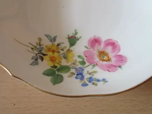 Meissen altes Kaffeegedeck Gedeck Blume 3 tlg.  2.Wahl