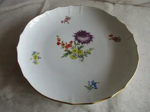 Meissen Porzellan Schale Teller Blumen 2. Wahl Ø 28 cm