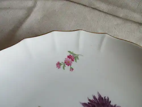 Meissen Porzellan Schale Teller Blumen 2. Wahl Ø 28 cm
