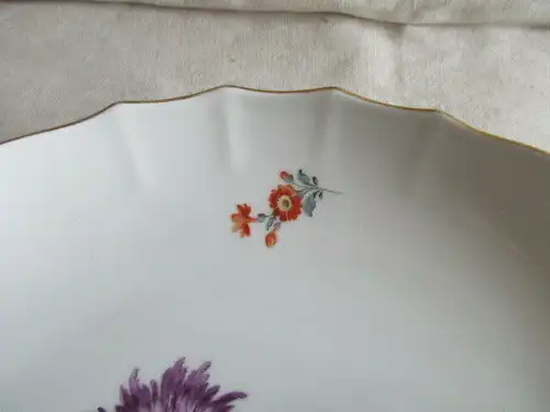 Meissen Porzellan Schale Teller Blumen 2. Wahl Ø 28 cm