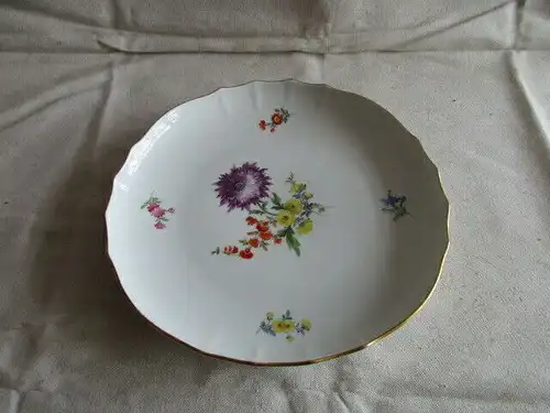 Meissen Porzellan Schale Teller Blumen 2. Wahl Ø 28 cm