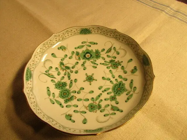 Meissen altes Kaffeegedeck Gedeck indisch purpur grün 3 tlg.  1.Wahl 1