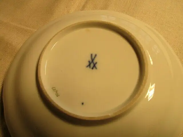 Meissen altes Kaffeegedeck Gedeck indisch purpur grün 3 tlg.  1.Wahl 3