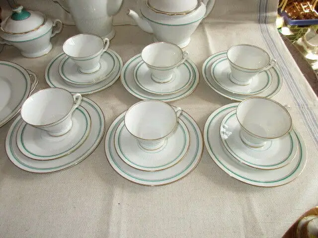 Königlich preussisch Tettau 22 tlg. Kaffeeservice Teeservice Jugendstil 10