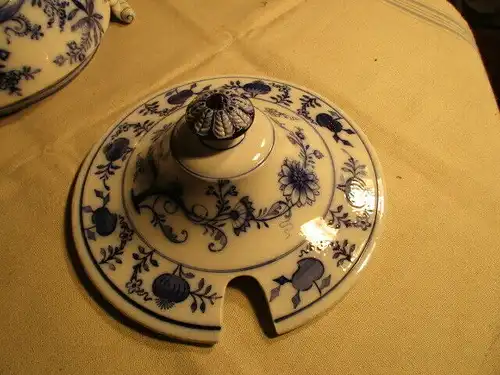 Villeroy&Boch Dresden große Terrine Suppenterrine um 1900 Zwiebelmuster