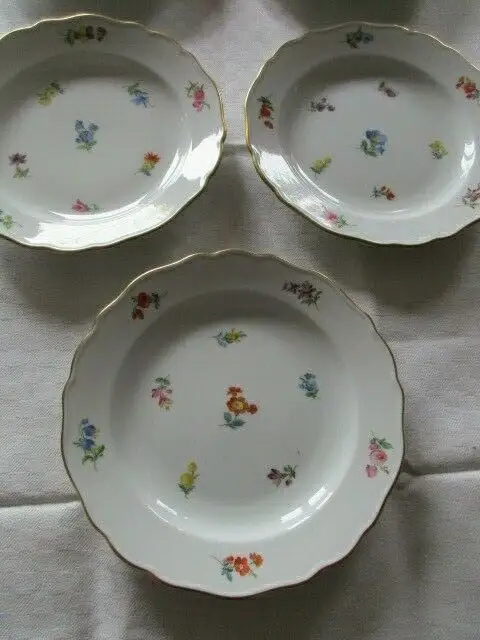 Meissen 5 Teller Kuchenteller Desserteller Streublumen  Ø 18,5 cm  2.Wahl 3