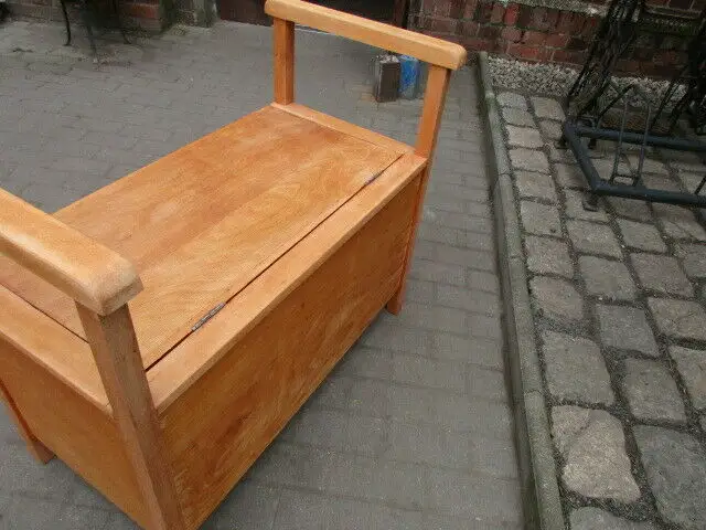 alte  Sitztruhe  Bank Jugendstil um 1910 ,  86 cm breit 4