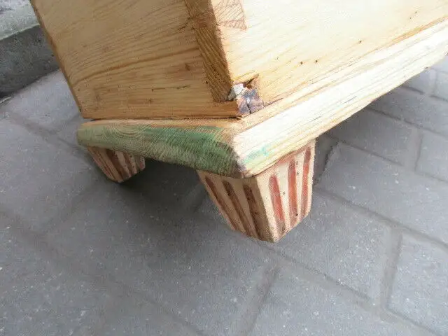 Truhe  Flachdeckeltruhe  Biedermeier um 1860 Weichholz 5