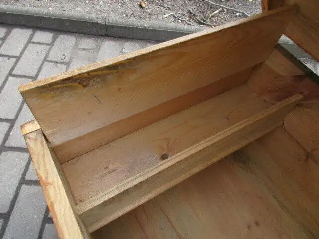 Truhe Flachdeckeltruhe Gründerzeit um 1880 Weichholz Nr. 8 9