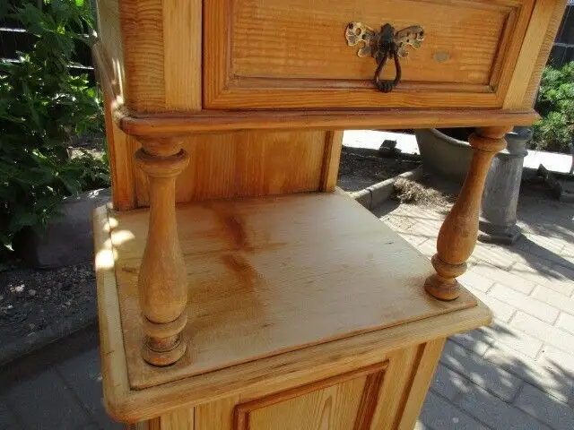 Nachttisch Gründerzeit um 1880 mit Mamorplatte  Weichholz Nr. 1 2