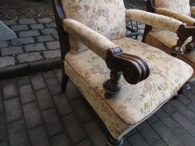2 alte  Sessel Armlehnstuhl  Gründerzeit um 1890 1