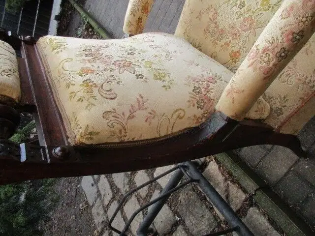 2 alte  Sessel Armlehnstuhl  Gründerzeit um 1890 10