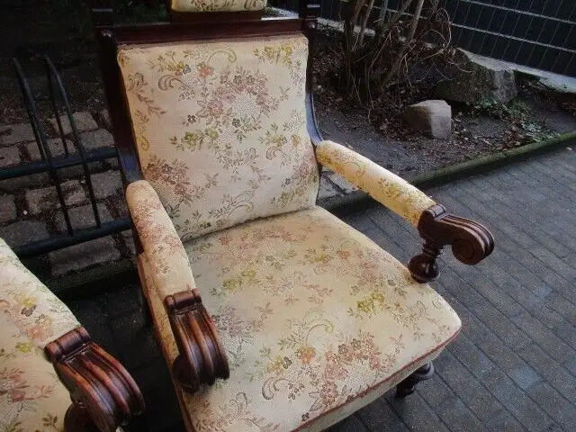 2 alte  Sessel Armlehnstuhl  Gründerzeit um 1890 4