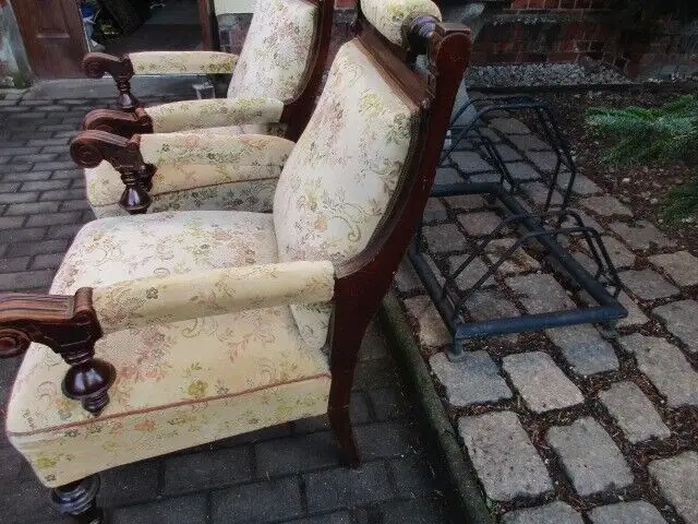 2 alte  Sessel Armlehnstuhl  Gründerzeit um 1890 5
