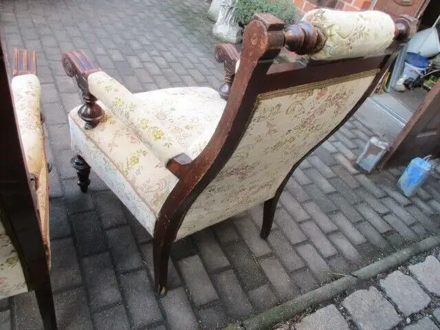 2 alte  Sessel Armlehnstuhl  Gründerzeit um 1890 6