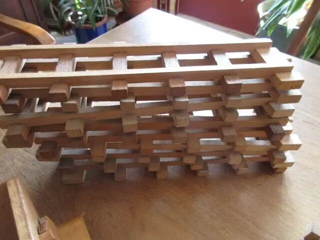 Lore  3 Anhänger und Schienen , Weichen usw.   Holz FWF  Fröbel / Werdau  1950 6